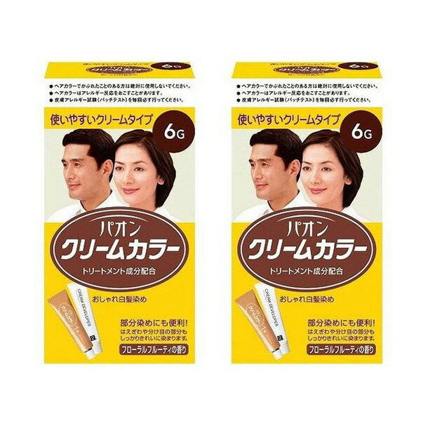 【2セット】 パオン クリームカラー 6G 自然な褐色 セルフカラー ヘアカラー セルフ 乳液 白髪染め 白..