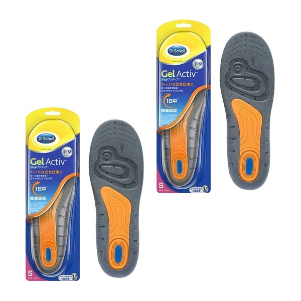 【2セット】 ドクターショール ジェルアクティブ インソール ワーク S 22.5-26.0cm おすすめ中敷き インソール 蒸れ 足の臭い 消臭 抗菌 フリー...