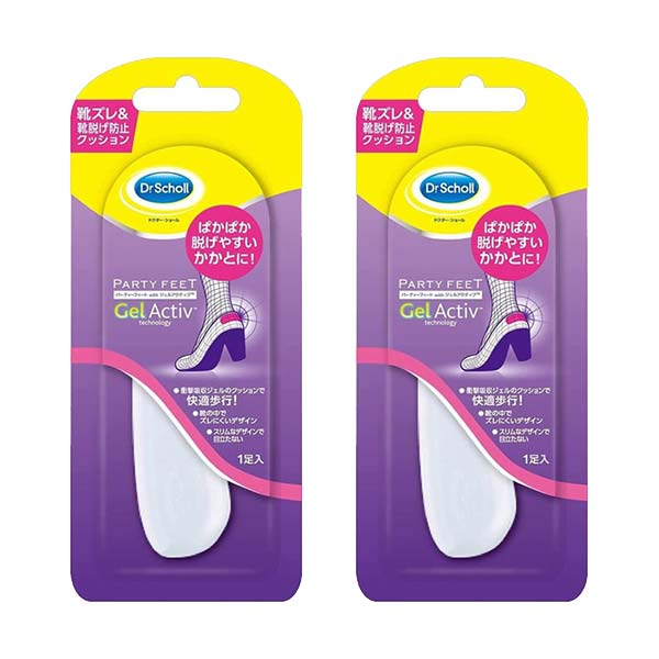 【2セット】 ドクターショール パーティーフィート ジェル ヒール シールド かかと用 1足分 おすすめ中敷き インソール ハイヒール 痛み 軽減 フリーサイズ...