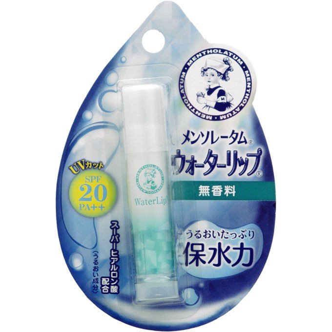 【15日～16日1:59まで】P5倍!! ロート メンソレータム ウォーター リップ 無香料 4.5g ロート製薬 ROHTO リップクリーム メンズ レディース 学生 メイク UVカット 荒れ ヒアルロン酸 コラーゲン スクワラン アロエベラ 紫外線 うるおい 潤う