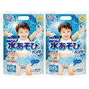【マラソン中 P5倍】 【2セット】 ムーニー 水あそびパンツ ブルー ビッグ 3枚 水遊びパンツ ビッグサイズ おむつ 水着 ベビー オムツ パンツ プール ...