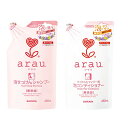  アラウ. 泡せっけんシャンプー 詰替用 450mL & 泡コンディショナー 詰替用 450mL セット arau. 摩擦 髪ダメージ 地肌 汚れ 合成界面活性剤 リン酸塩 エデト酸塩 合成香料 着色料 保存料 無添加 シソ カミツレ 天然エキス ラベンダー ライム 低刺激