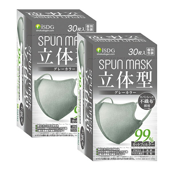 【2セット】 立体型 SPUN MASK 不織布 カラーマス