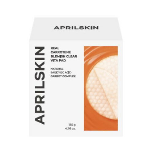 エイプリルスキン リアル カロテン パッド 60枚 135g APRILSKIN エイプリルスキン 毛穴ケア トナーパッド 皮脂ケア 鎮静 韓国コスメ スキンケア エッセンス 水分ケア 乾燥肌 保湿