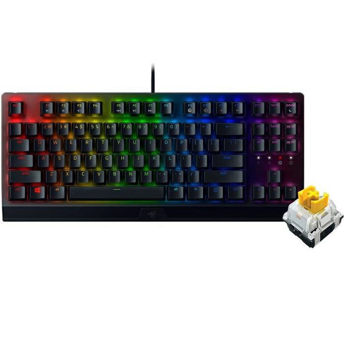 【スーパーSALE P5倍】 Razer BlackWidow V3 Tenkeyless - Yellow Switch テンキーレス ゲーミングキーボード RZ03-03491800-R3M1 英語配列 レイザー メカニカル Chroma RGB イエロー軸 ブラック ゲーム US配列 高速操作