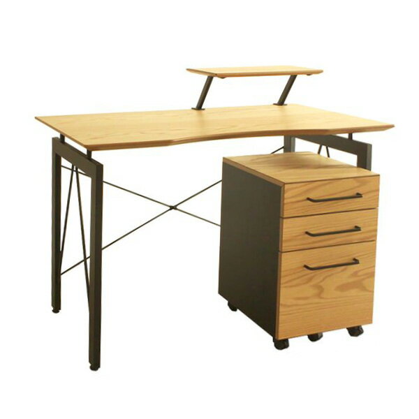 【マラソン中 P5倍】 オクタ 120幅 デスク&ワゴン セット パソコンデスク 木製 PCデスク デスク おしゃれ デスクワゴン 木製机 北欧