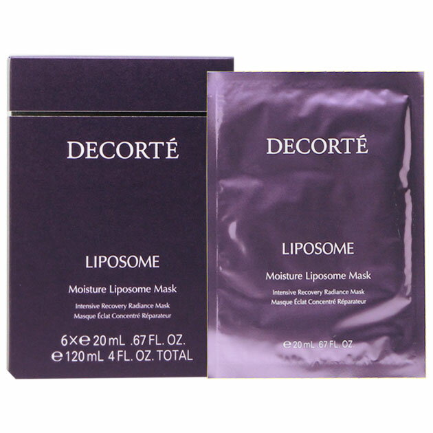 【楽天大感謝祭 P5倍】 COSME DECORTE モイスチュア リポソーム マスク 20ml ×6枚 シートマスク 保湿美容液 KOSE コーセー おすすめパック くすみ 乾燥対策 透明感 美肌 デパコス ふっくらのサムネイル