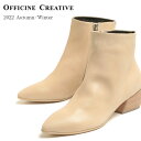 OFFICINE CREATIVE オフィチーネ クリエイティブ レディース ブーツ ショート サイドジップ レザー ナッパ ポインテッドトゥ SHONA 001 OAT MILK オフホワイト