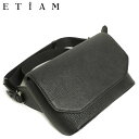 ETiAM エティアム バック ボディ ショルダー ゴートレザー フラップ シェーブル ETMD-067 BLACK ブラック