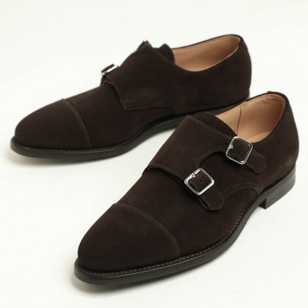 CROCKETT＆JONES クロケット＆ジョーンズ ロウンズ4 LOWNDES4 ダブルモンク ラバーソール ラウンドトゥ スエード カーフ DARK OAK SUEDE ダークブラウン