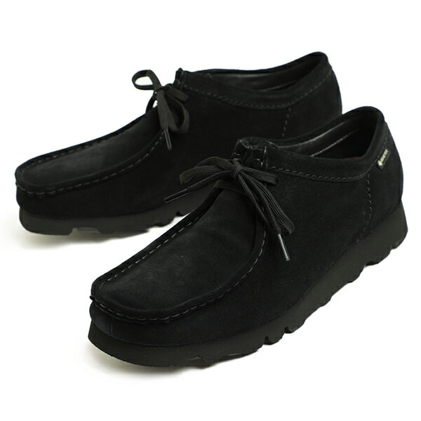 Clarks クラークス Wallabee GTX ワラビー メンズ ゴアテックス スエード ラバーソール 防水 26149449 ローカット レースアップ Vibramソール BLACK ブラック