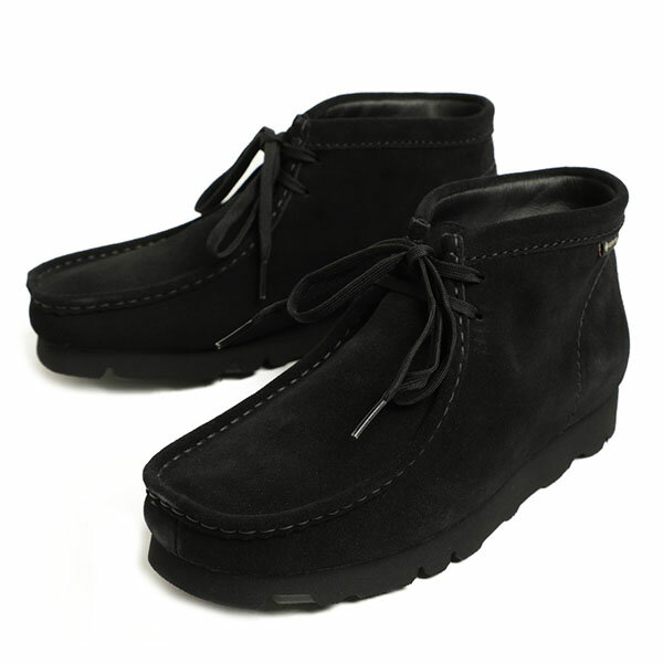 Clarks クラークス Wallabee Boots GTX ワラビー ブーツ ゴアテックス レザー スエード ラバーソール 防水 26173318 ミドルカット レースアップ Vibramソール BLACK SUEDE ブラック