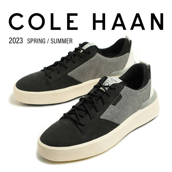 COLE HAAN GOLF コールハーン シューズ ゴルフ メンズ ゴルフシューズ スニーカー スパイクレス レースアップ グランドプロ クルー C36739 ブラック/ホワイト ローカット