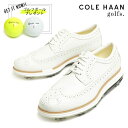 COLE HAAN コールハーン シューズ ゴルフ メンズ ゴルフシューズ レザー ウイングチップ スパイク レースアップ オリジナルグランド ツアー ゴルフ ウォータープルーフ C36153 WHITE/NATURAL ホワイト