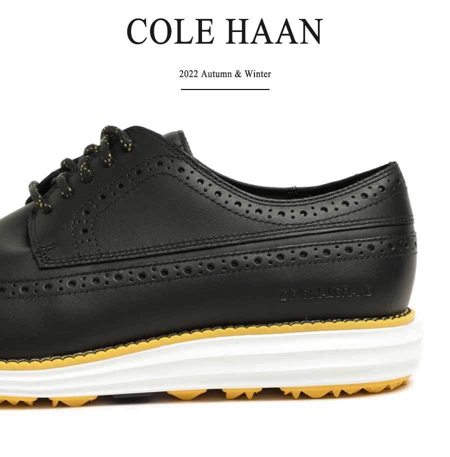 COLE HAAN コールハーン シューズ ゴルフ メンズ ゴルフシューズ レザー ウイングチップ スパイクレス レースアップ オリジナルグランド ウイング オックス ゴルフ ウォータープルーフ C33682 ブラック C33683 ホワイト ローカット