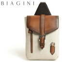 BIAGINI 1968 ビアジーニ 1968 SILVANO BIAGINI バッグ メンズ ボディ フラップ レザー キャンバス パティーヌ仕上げ DUNE B9087 MORO ブラウン