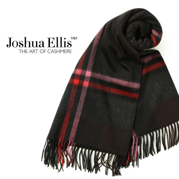 Joshua Ellis ジョシュアエリス ストール レディース チェック柄 タータンチェック 総柄 カシミヤ CPG51789 ブラック ピンク レッド