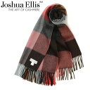 Joshua Ellis ジョシュアエリス ストール スカーフ メンズ チェック柄 ブロックチェック 総柄 カシミヤ CPG 52063 レッド ブラウン