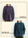 SACRA サクラ レディース ニット プルオーバー キッドモヘヤ ジャカード アーガイル チェック MOHAIR PLAID JACQUARD TOP 123530082 PURPLE/パープル INK BLUE/インクブルー 3