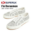 SUPERGA I'm Doraemon スペルガ ドラえもん スニーカー レディース キャンバス 総柄 キャラクター 2750 ローカット レースアップ WHITE ホワイト