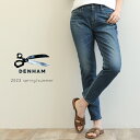 DENHAM デンハム レディース デニム パンツ テーパード ジーンズ 国産 日本製 ストレッチ ウォッシュ加工 POINT MIJ10YEAR CARROT FIT 28213-3-11001 928 ブルー