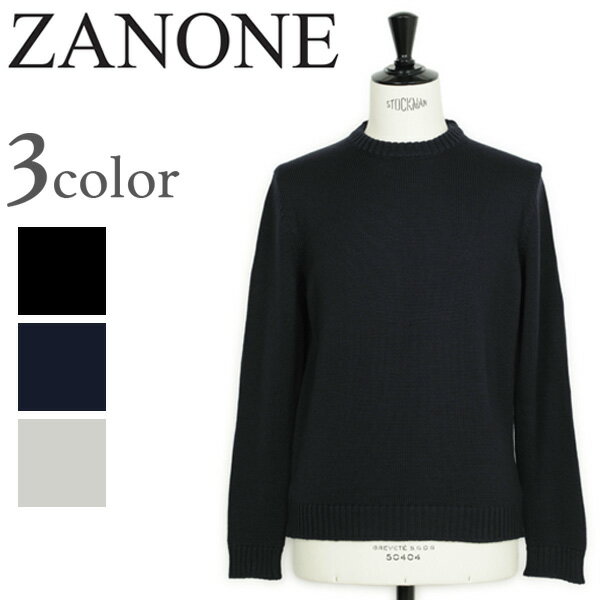 ザノーネ 5ゲージ ミドルゲージ クルーネック ニット ウール 810104 ZR229 GIRO Z0015 ブラック Z1375 ネイビー Z1602 ライ...