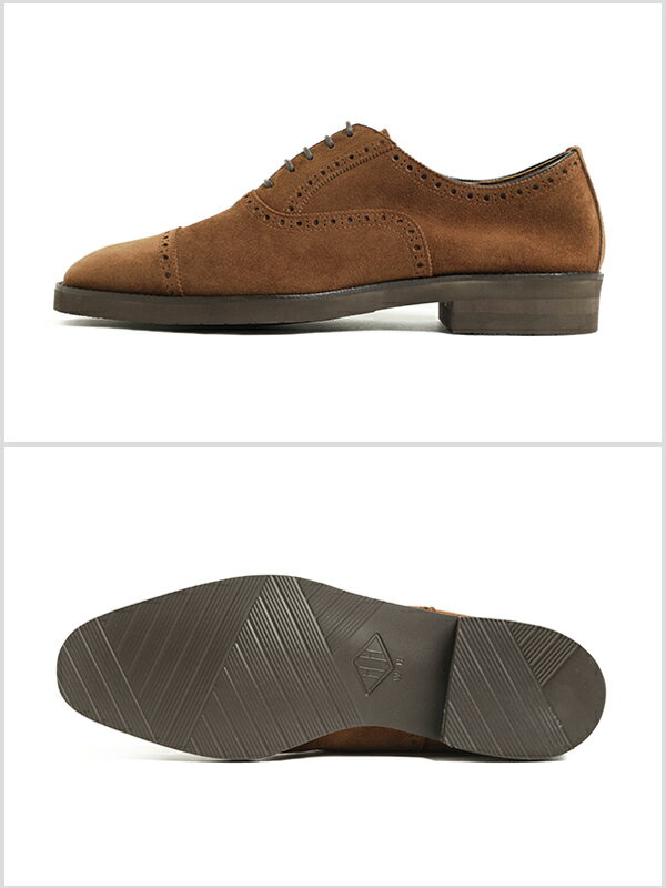 【ふにゃ男シリーズ新モデル！】WH ダブルエイチ ヒロシツボウチ×干場義雅 ハーフブローグ キャップトゥ シューズ スエード カーフ ヤヌス アンラインド BONJU WHF-0008J POLO BRN ブラウン