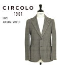 CIRCOLO 1901 チルコロ 1901 ジャケット メンズ 2B シングル ジャージ ストレッチ コットン グレンチェック 裏起毛 EASY CN4090...