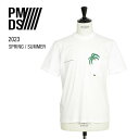 P.M.D.S ピーエムディーエス メンズ カットソー Tシャツ クルーネック 半袖 ポケット パームツリー柄 コットン NORI 838TS UNICA ホワイト