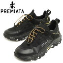 PREMIATA プレミアータ スニーカー メンズ ナイロン ラバー 厚底 レースアップ ローカット CROSS0.2 384 ブラック