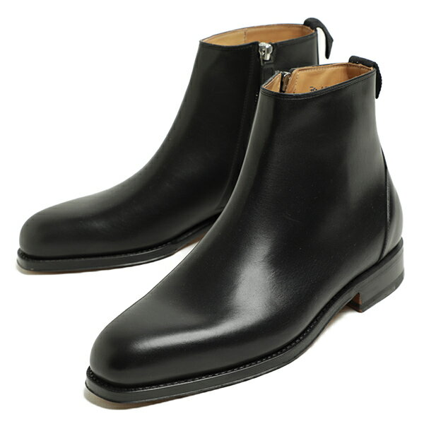 【22秋冬 再入荷！】フラテッリ ジャコメッティ F.lli Giacometti ブーツ サイドジップ プレーントゥ ホールカット レザー シャトーブリアン ハンドソーン・ウェルテッド製法 レザーソール FG469 002 PIA-TR NERO/ブラックのサムネイル