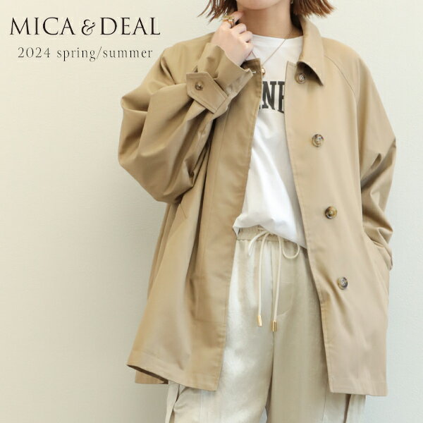 MICA&DEAL マイカアンドディール レディース コート ステンカラー ミドル丈 フレア コットン 107064 BEIGE ベージュ FREE フリー