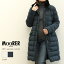 MOORER ムーレー レディース ダウン コート ロング丈 ラビットファー ナイロン ポリエステル 358-81128 VETIVER OS BLU ネイビー PEARL ベージュ