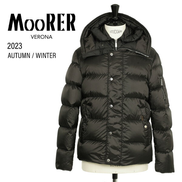 MOORER ムーレー JESSE ジェシー ダウン メンズ ジャケット フーデット アウター ナイロン ショート丈 撥水 キルティング ACQUA JESSE SH ASFALTO チャコールグレー