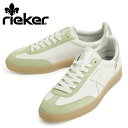 rieker リーカー スニーカー レディース レースアップ ローカット テラス系 レザー スエード ラウンドトゥ ラバーソール W2200 85 WHITE/...