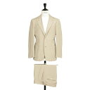 RING JACKET リングジャケット メンズ スーツ セットアップ 3B シングル 段返り ベルトレス ツープリーツ シルク リネン MEISTER MODEL 254FH IN S-178H SA BEIGE ベージュ(4)