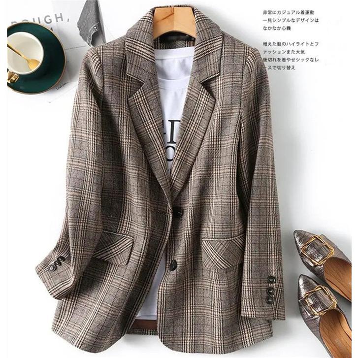 スーツジャケット テーラード スーツ レディース 春秋 コート 卒業式 40代 ビジネス テーラードジャケット チェック柄 韓国風 アウター 通勤 オフィス 上品