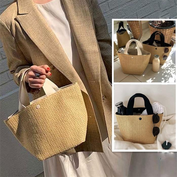 即納 トートバッグ かごバッグ 大容量 レディース レジャーバッグ シンプル かばん 手提げ ハンドバッ..