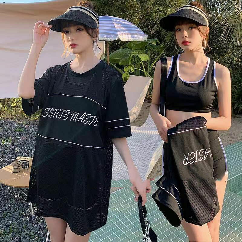 水着レディース 体型カバー 3点セット セパレート ラッシュガード ショットパンツ ...