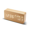 一位獲得 置き時計 デジタル時計 目覚まし時計 USB充電式 おしゃれ LED表示 クロック 置時計 卓上時計 大音量 温度計 カレンダー アラーム 木製 音感センサー