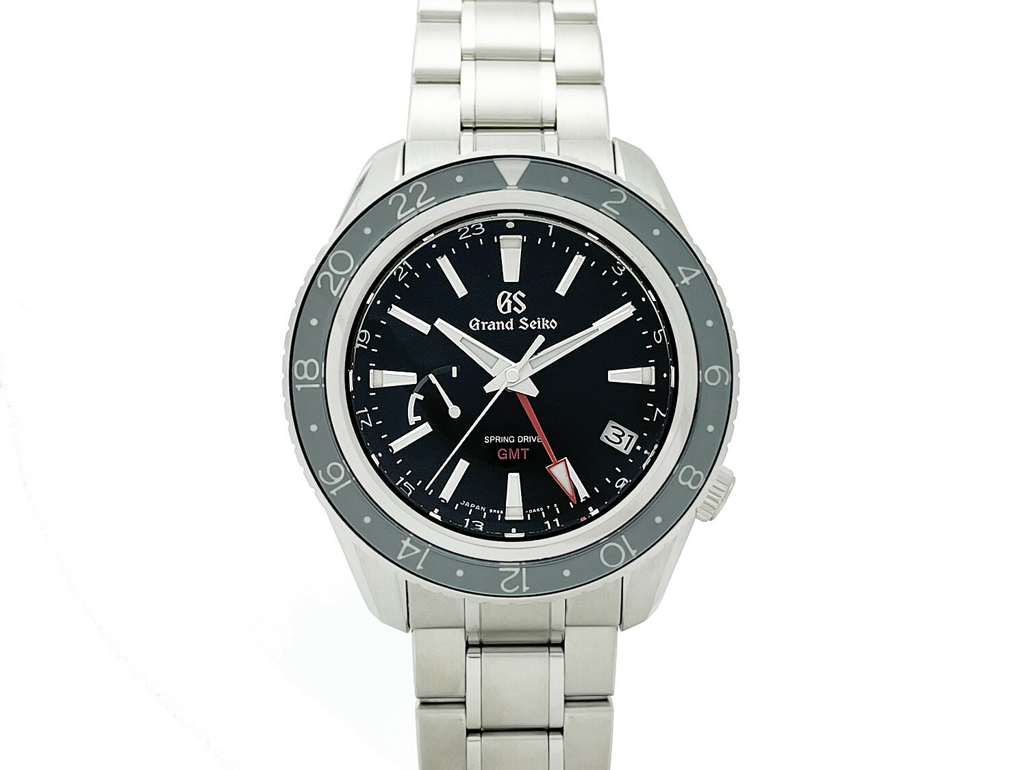 【中古】セイコー SEIKO グランドセイコー SBGE201 9R66-0AA0 SS スプリングドライブ GMT ブラック文字盤 自動巻 メンズ 腕時計 メーカーOH済