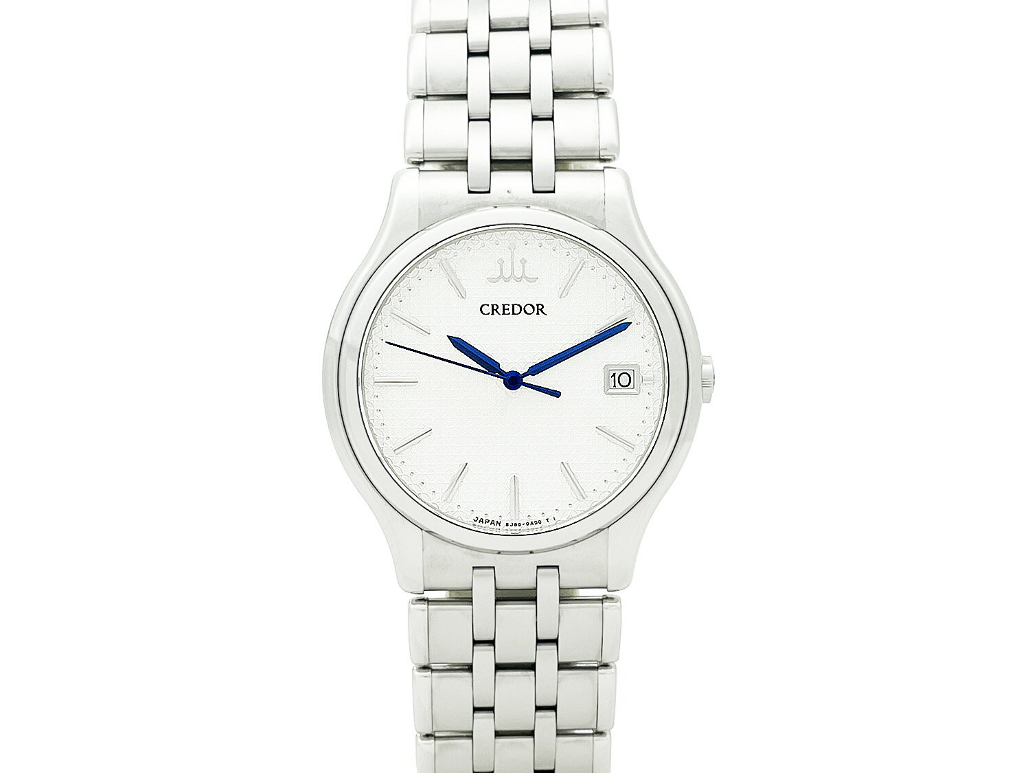 【中古】セイコー SEIKO クレドール シグノGCAZ057 8J86-7A00 SS ホワイト文字盤 クォーツ 針ブルー メンズ 腕時計　電池交換・仕上げ済