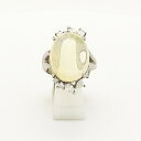 【中古】Pt900 オパール ダイヤ ファッションリング O 10.36ct D 0.67ct 11号 13.4g 指輪