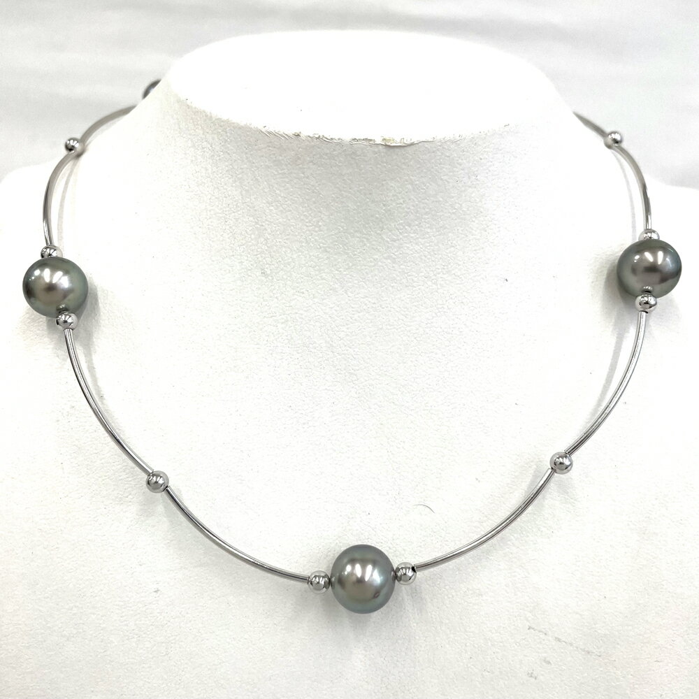乐天商城 - 【中古】タサキ　TASAKI　K18WG　ブラックパール　ネックレス　真珠　ホワイトゴールド