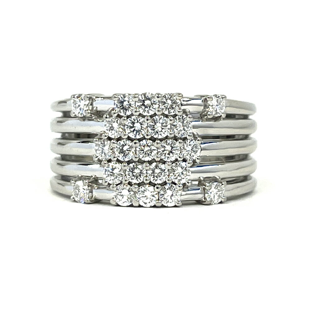 【中古】星の砂 HOSHI no SUNA Pt900 ダイヤモンド リング D0.92ct 18号 16.1g 指輪
