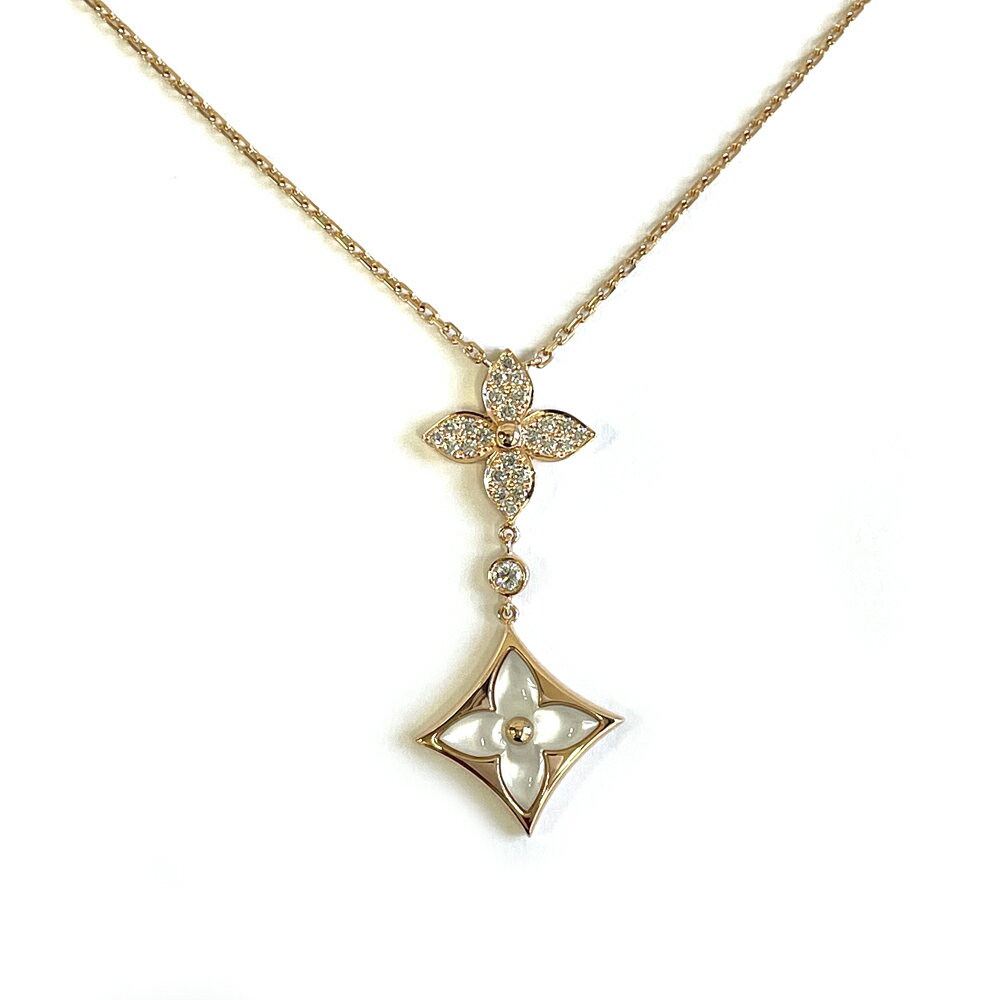【中古】ルイヴィトン　LOUIS VUITTON　ペンダント スター ブロッサム　Q94676　ピンクゴールド　ダイヤモンド　ホワイト マザー・オブ・パール　モノグラム・フラワー モチーフ　ネックレスのサムネイル