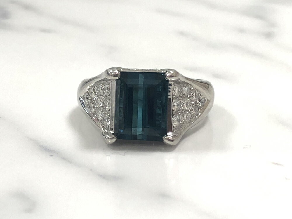 Rakuten - 【中古】pt900 リング トルマリン リング プラチナ 指輪 レディース ジュエリー トルマリン 4.00ct ダイヤ　0.52ct　11.8g 10号