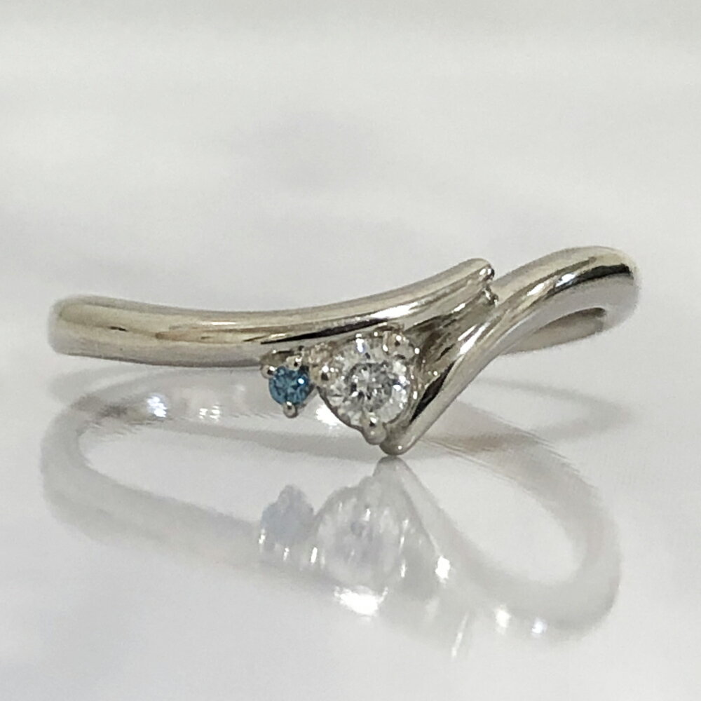 乐天商城 - 【中古】Pt900　ダイヤ　デザイン　リング　ダイヤ0.08ct　11号　2.7g
