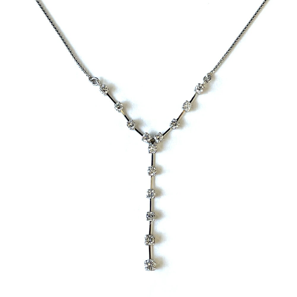 乐天商城 - 【中古美品】pt850　ダイヤ　ネックレス　D 0.52ct 3.5g レディース