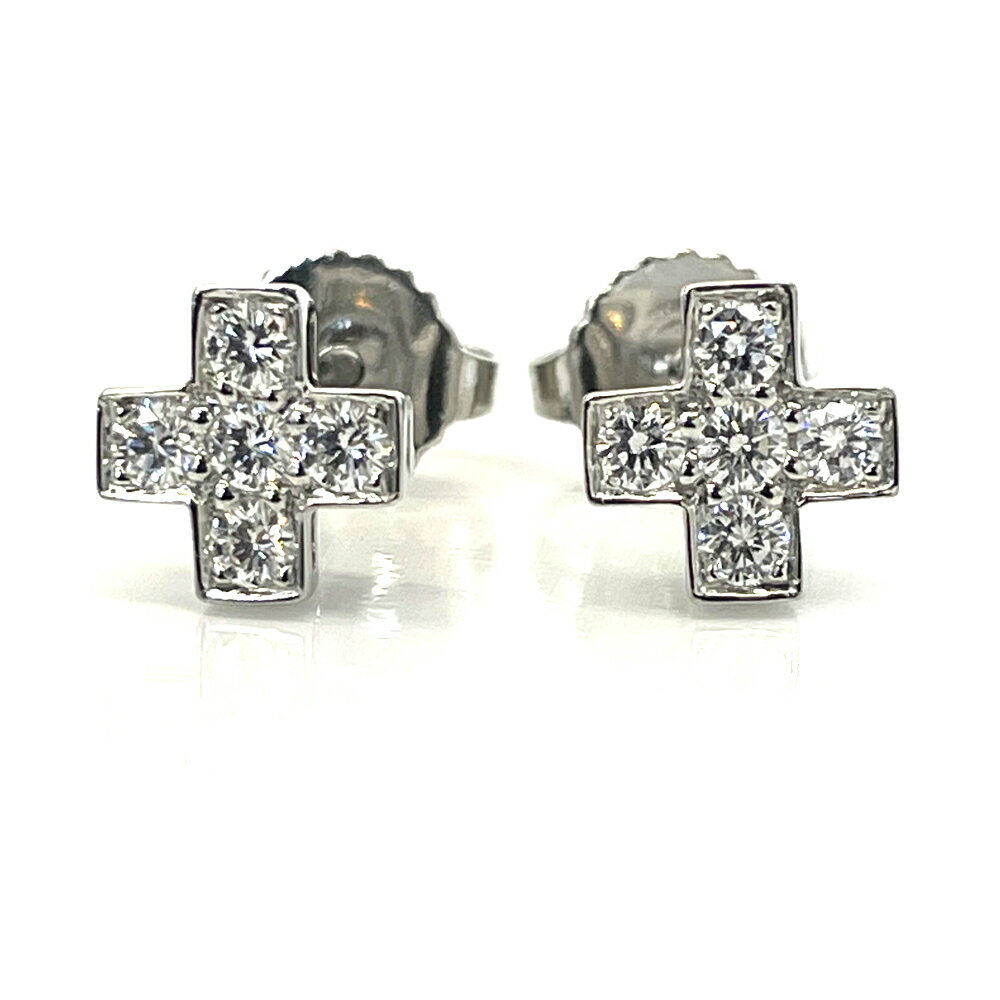 【中古】ティファニー　TIFFANY&Co.　 クルーシーフォーム 　ダイヤ 　Pt950 　ピアス 　クロスピアス